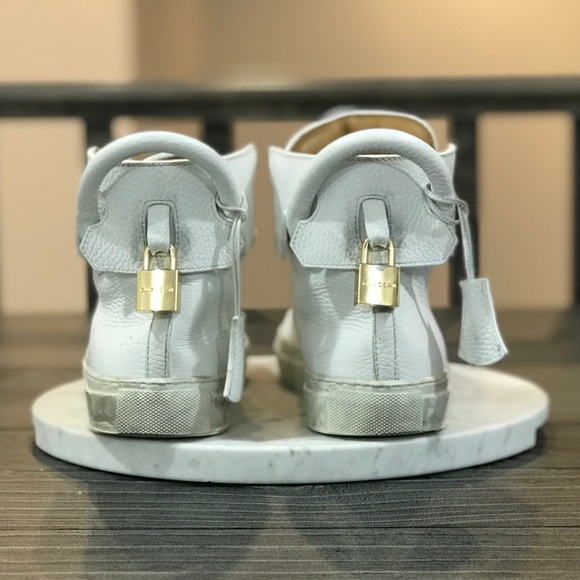 Men’s BUSCEMI 125MM High Top Luxury Sneakers White - Picture 4 of 8